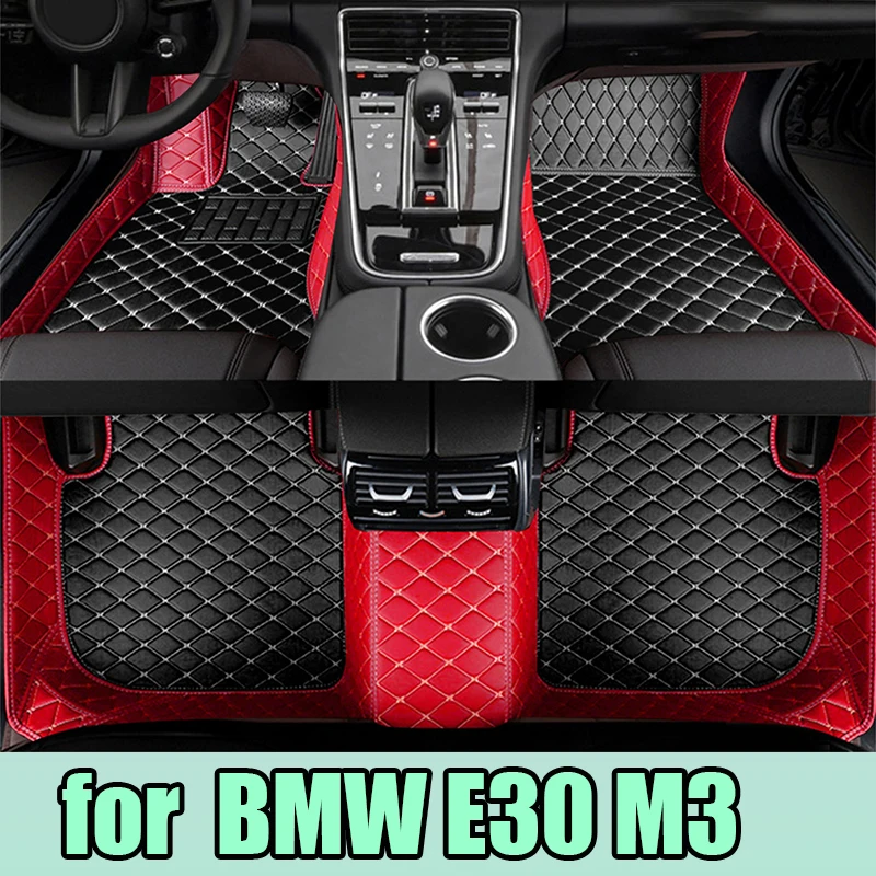 Custom Automotive Car Floor Mats For BMW E30 M3 1986 1987 1988 1989 1990 Auto Luxury Leather Men Women Car Mats Full Coverage