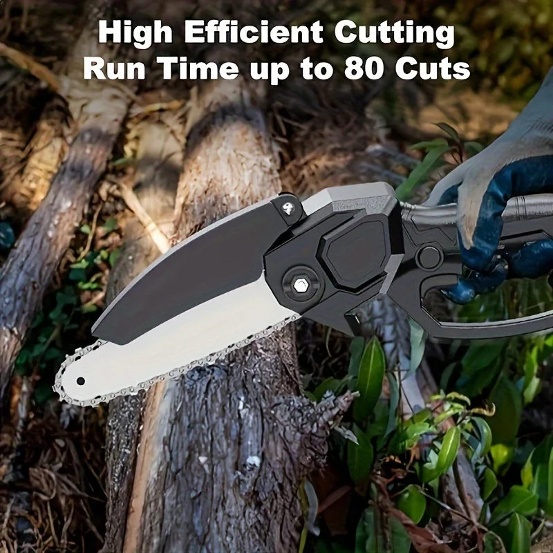 Cordless Li-Battery Chainsaw Automatic Blade Adjustment High Efficient Cutting Household Pruning Bamboo Logging Garden Trimming Tool
