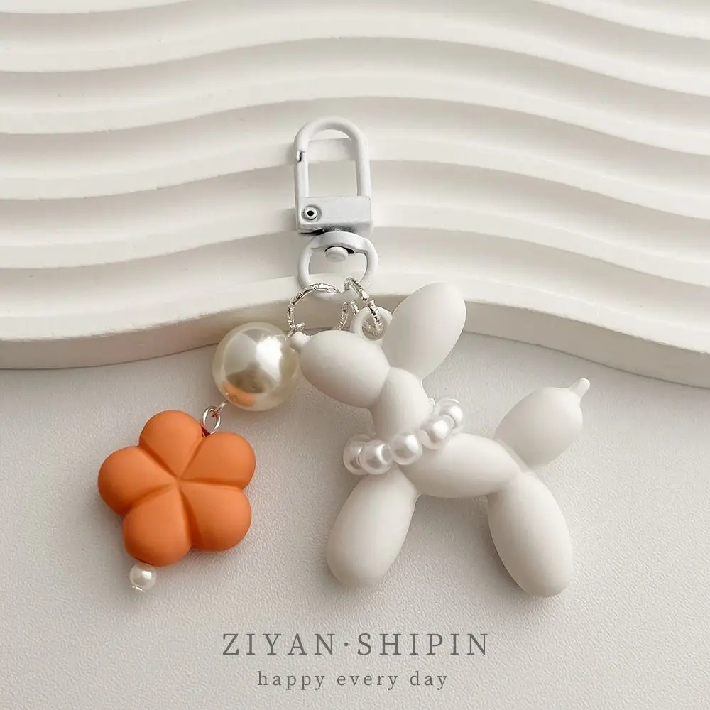 Creative Kawaii Dog Balloon Keychain Cute Acrylic Jelly Dog Key Chain Y2K ins Puppy Keyring Hanging Accessory