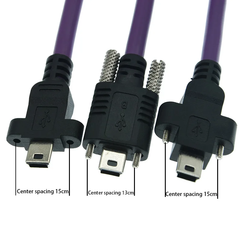 Industrial Camera Cable USB2.0 a Male Mini Mini USB Male with Lock High Soft Shielded Data Cable for IMAGINGSOURCE DMK Dahua