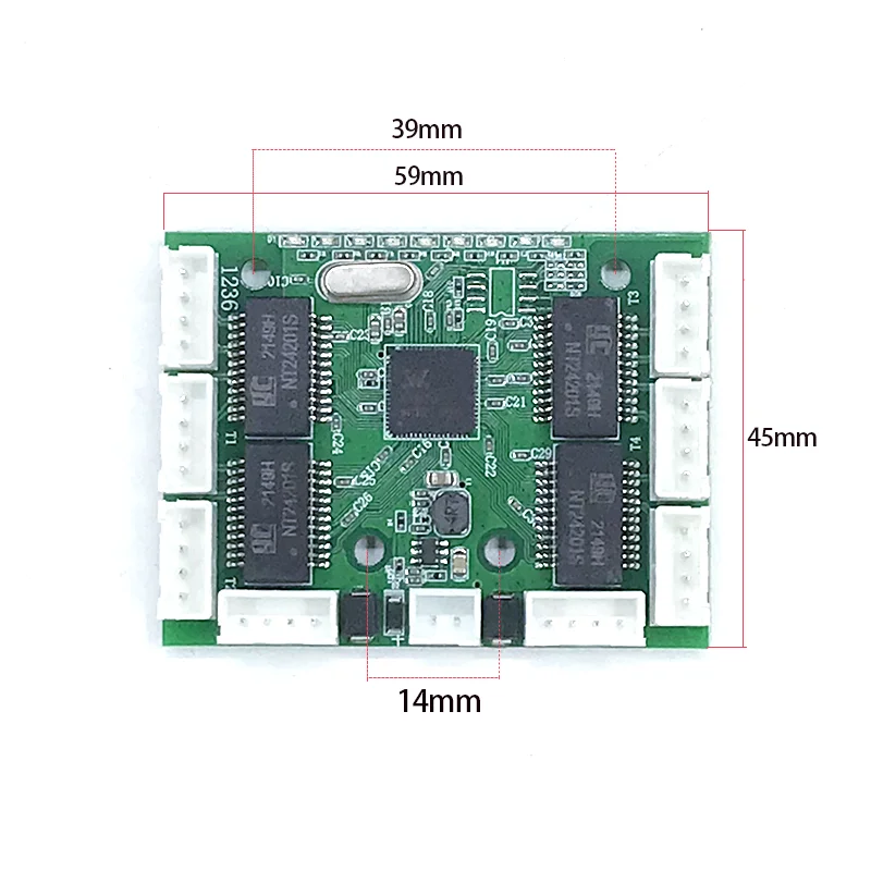 Imagem -02 - Ethernet-switch Rápido Mini Portas 10 100mbps Rede Hub Módulo Pcb para o Desenvolvimento do Sistema