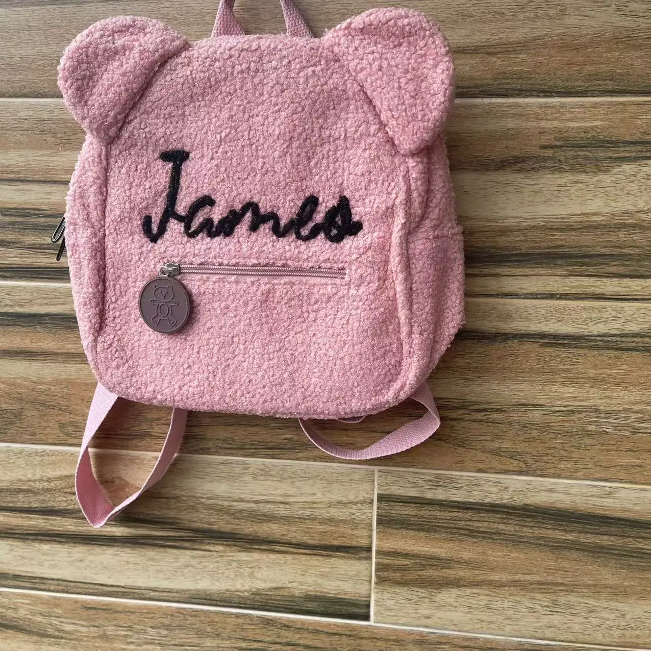 Personalized Hand-Embroidered Teddy Bear Backpack Custom Name Portable Children Travel Shopping Bag Rucksack Women Shoulder Bag