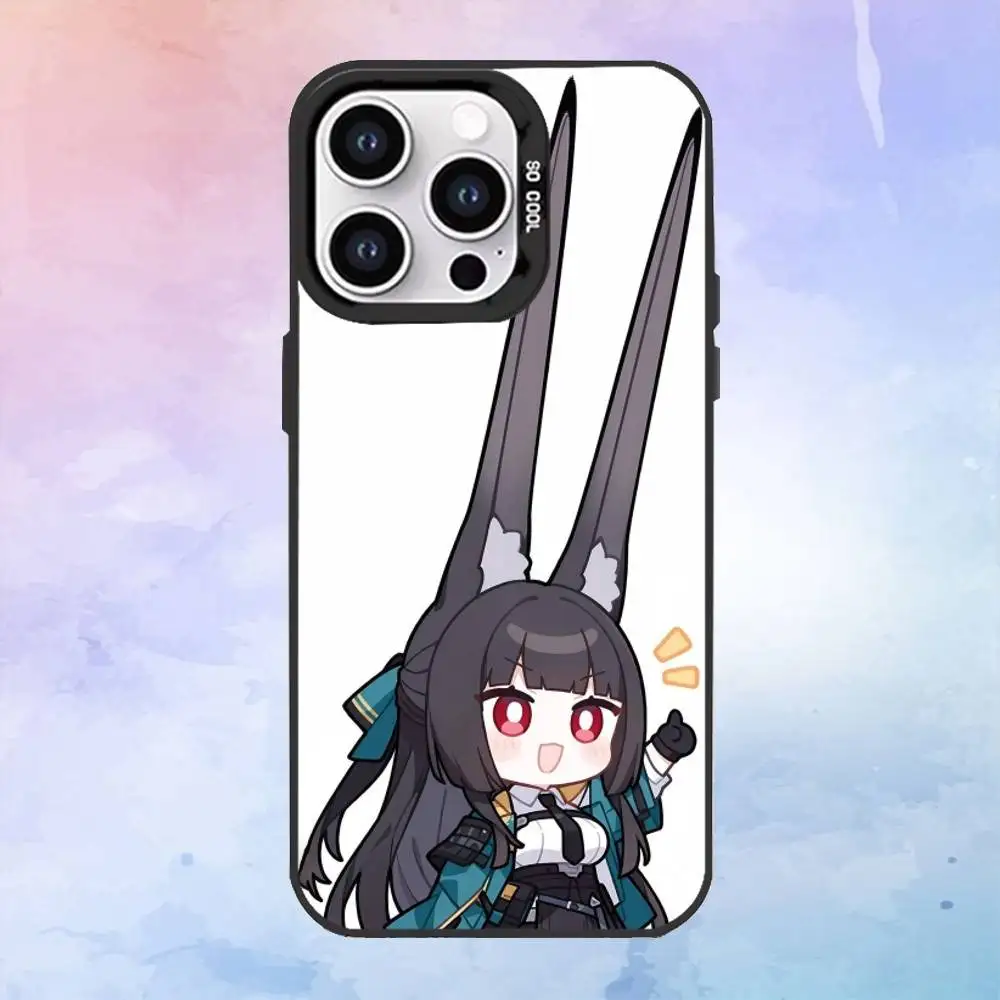 حافظة هاتف H-Hoshimi M-Miyabi ZZ لهاتف iPhone17,16,15,14,13,12,11 Plus، Pro Max غطاء مقاوم للصدمات باللون الأسود غير اللامع