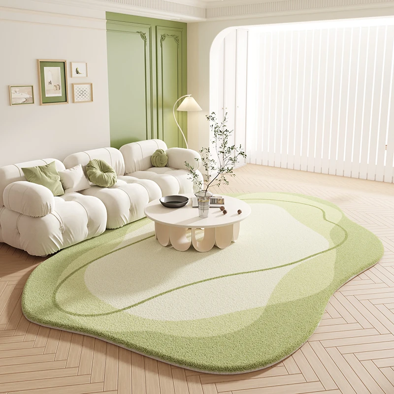 Cream Style Bedroom Decor Carpet Irregular Shapes Carpets for Living Room Thick Anti-slip Bedside Floor Mat Home Fluffy Soft Rug