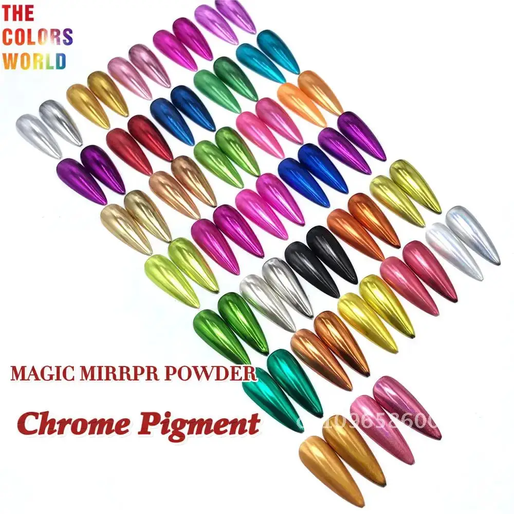TCT-795 เพิร์ลกระจกเล็บผงที่มีสีสัน UV เจล Auroras เล็บ METALLIC Art Chrome Manicuring ฝุ่นผลตกแต่งเม็ดสี