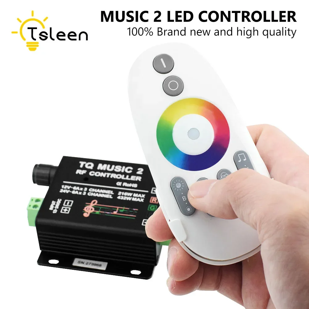 DC12-24V LED RGB Music Sound Sensitivity RF Controller With 3.5MM Audio RF Wireless Remote LED backlight For RGB Strip light