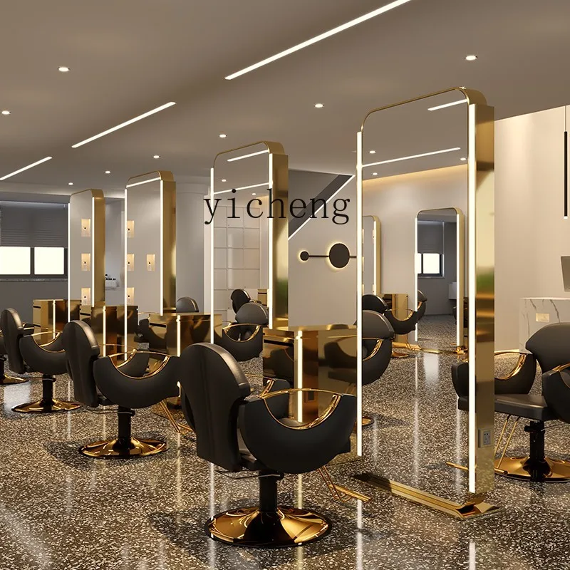 HSN barber shop mirror hair salon hair salon mirror table   double-sided perm and dye floor-to-ceiling hair cutting mirror