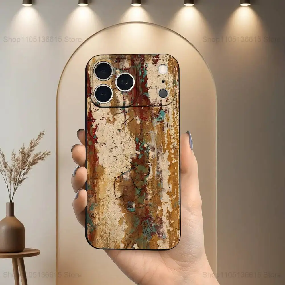 Retro Industrial Rusty Style  Case For iPhone 17,16,15,14,13,12,11 Plus,Pro Max,XS,X,XR,SE,Mini,8,7,Soft Silicone Black Cover