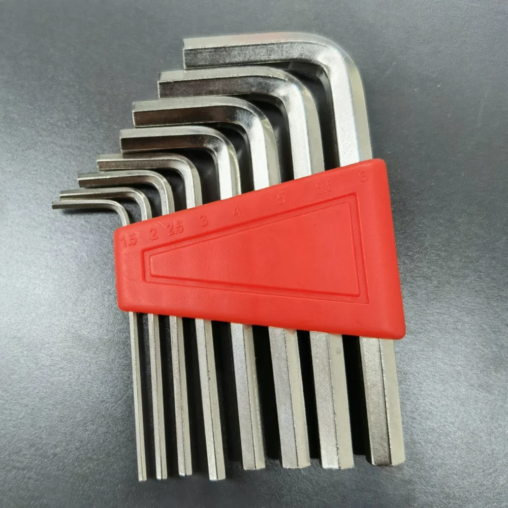 Juego de 8 llaves Allen para reparación automotriz, herramientas manuales para el hogar, llaves métricas y en pulgadas, llaves en L de varios tamaños