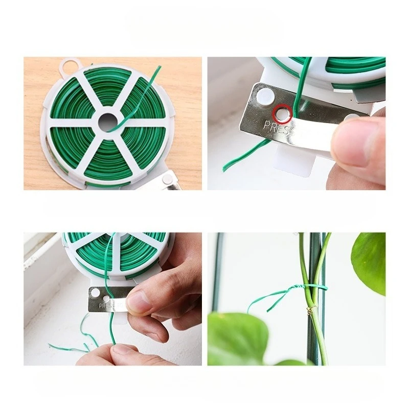 Garten-Drehverschlüsse, multifunktionale Befestigungsbänder für Pflanzen, wiederverwendbare, selbstschneidende Eisendraht-Kabelbinder für Blumen, Pflanzen und Ranken – Detail 2