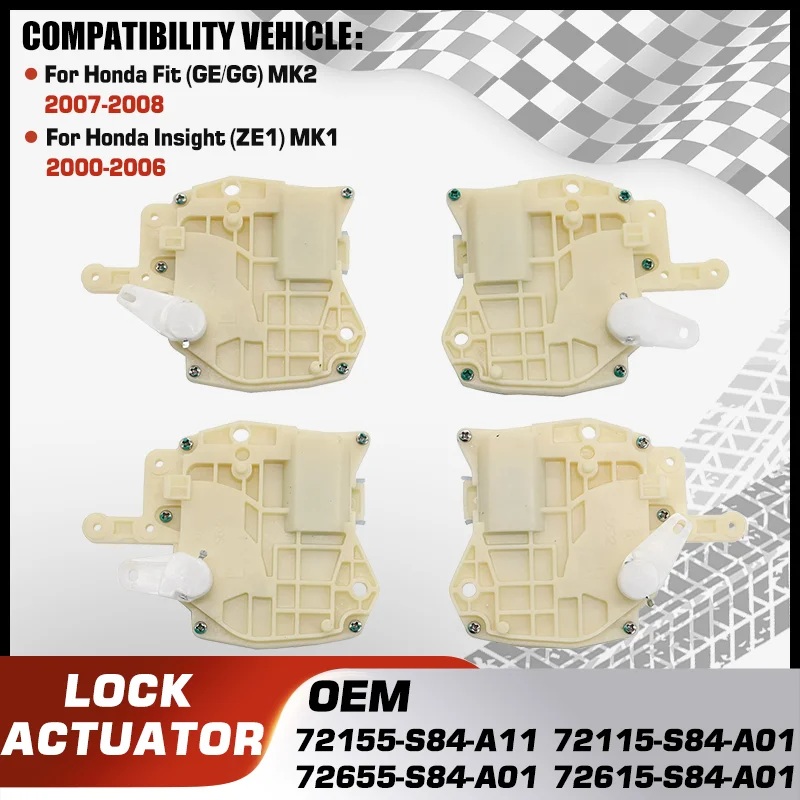 

For Honda Fit GE GG MK2 2007-2008 Honda Insight ZE1 MK1 2000-2006 Car Front Rear Left Right Door Lock Actuator Central Mechanism