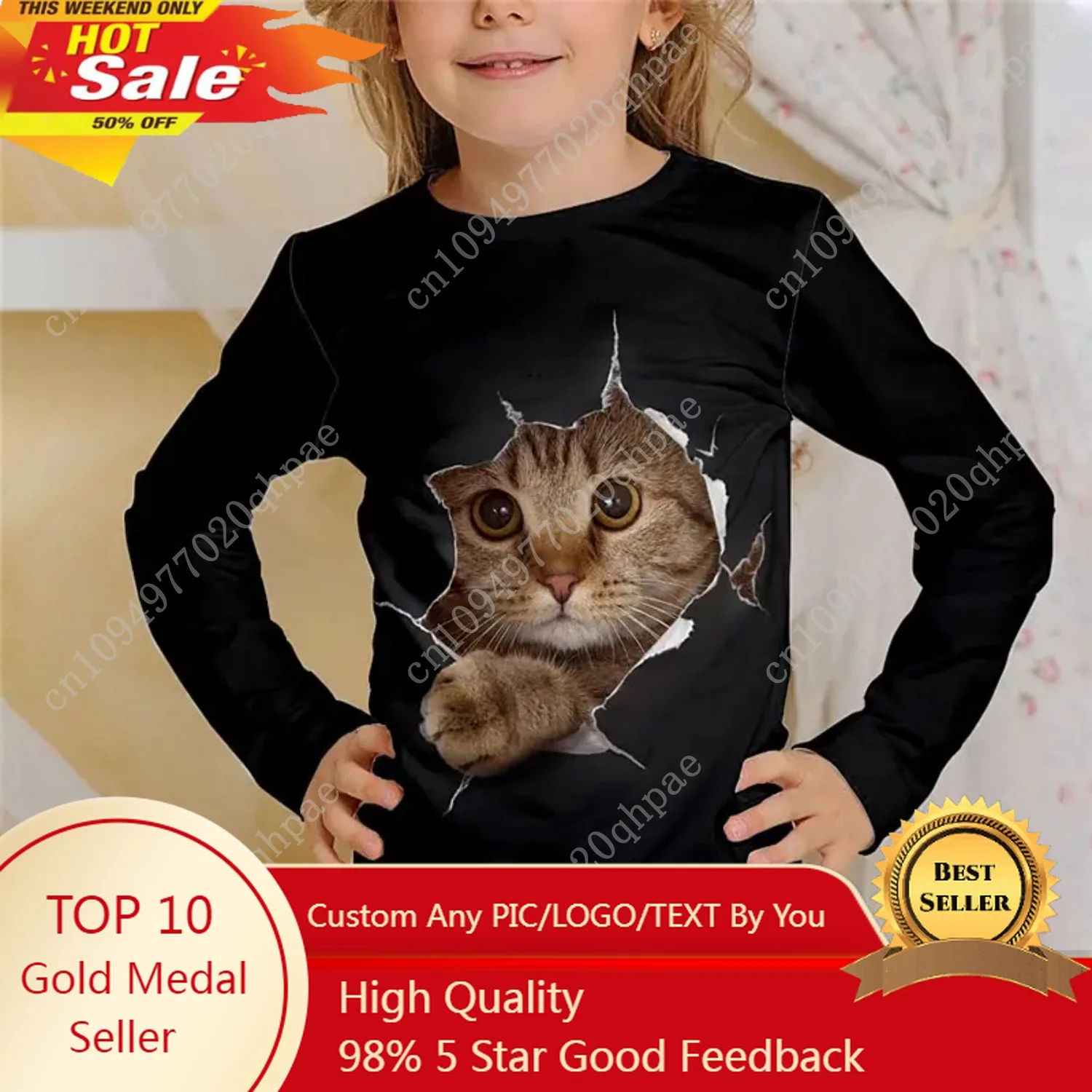 

Children Clothes Girl from 8 to 14 Years Old Cute Tee 2023 Autumn Casual Print Long Sleeve Fashion White T-Shirts Girls Clothing