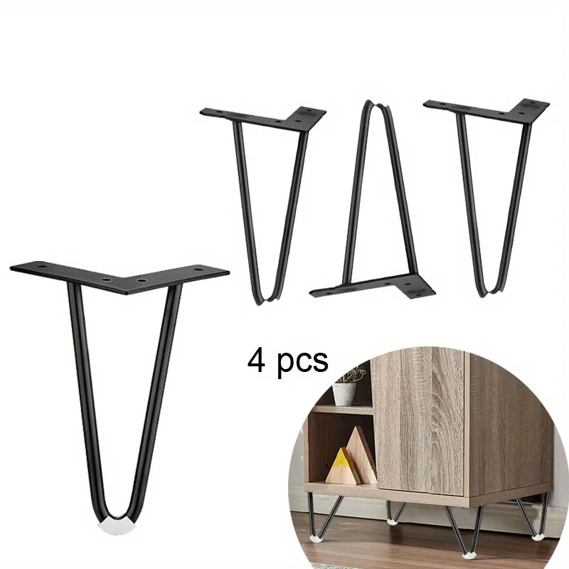 4pcs Furniture Heavy Duty Metal Furniture Legs Rubber Floor Protectors Cabinet Legs Sofa Legs Dresser DIY Dresser Stand Table