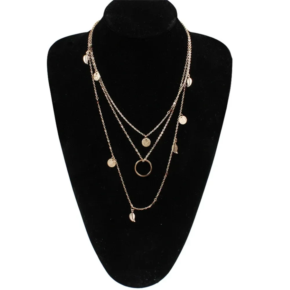 SUMENG 2025 مجوهرات متعددة الطبقات يترك قلادة فضية اللون موضة بيان هدية لها اكسسوارات عصرية للسيدات