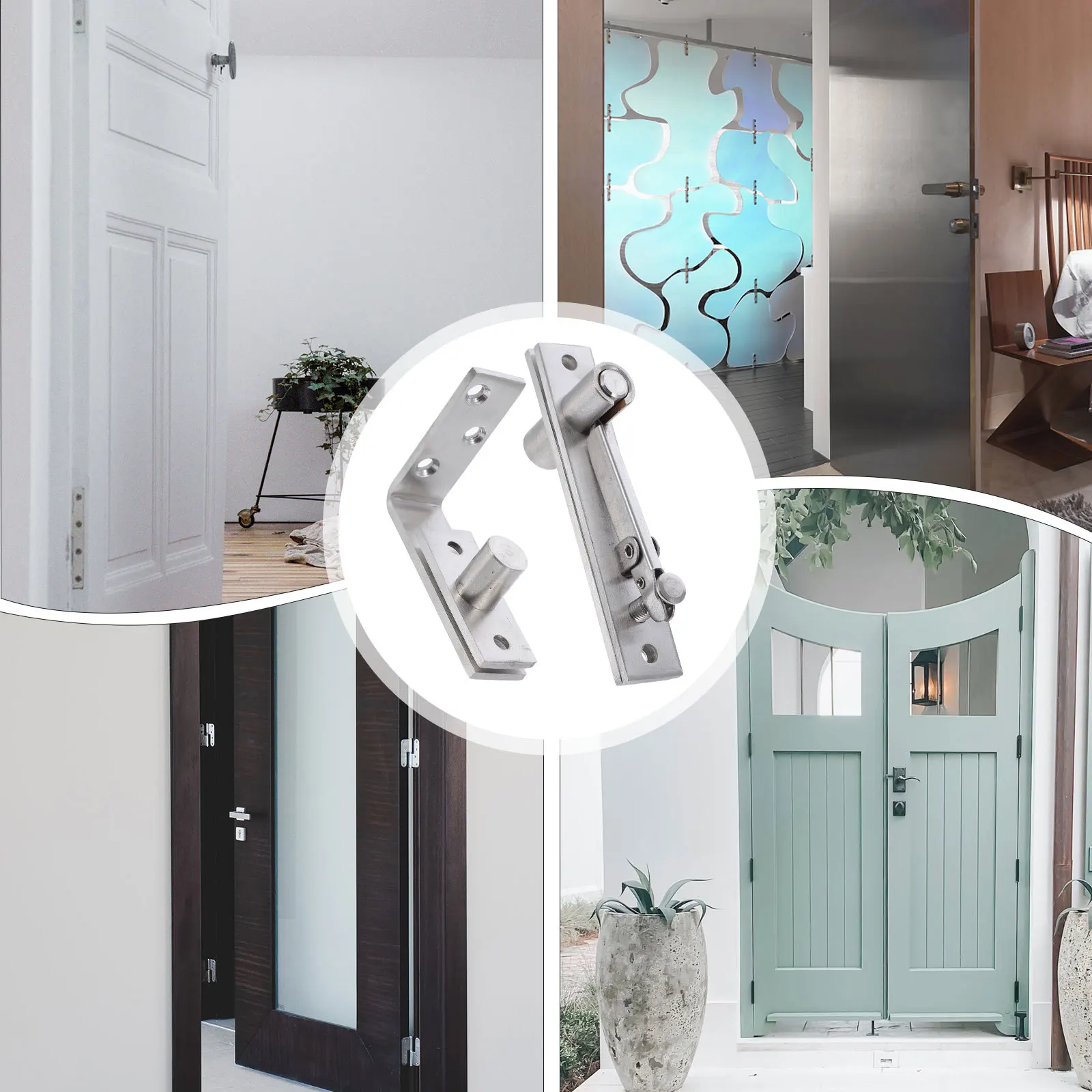 

1Set Stainless Steel Hidden Hinge 360 Degree Revolving Door Hinge for Home Use Solid Shaft Cylinder Span