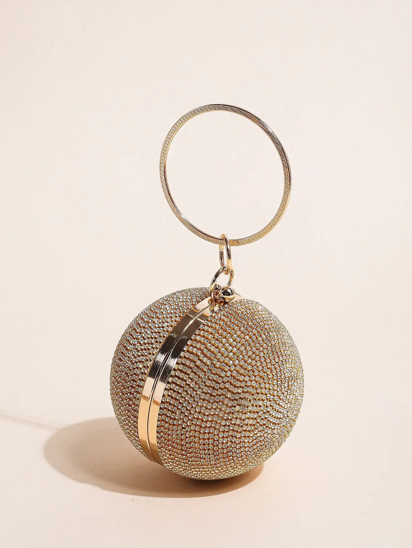 1PC Mini Classic All-over Rhinestone Decor Ball Bag For Women,Glamorous,Elegant,Exquisite Small Rhinestone Decor Boxy Evening B