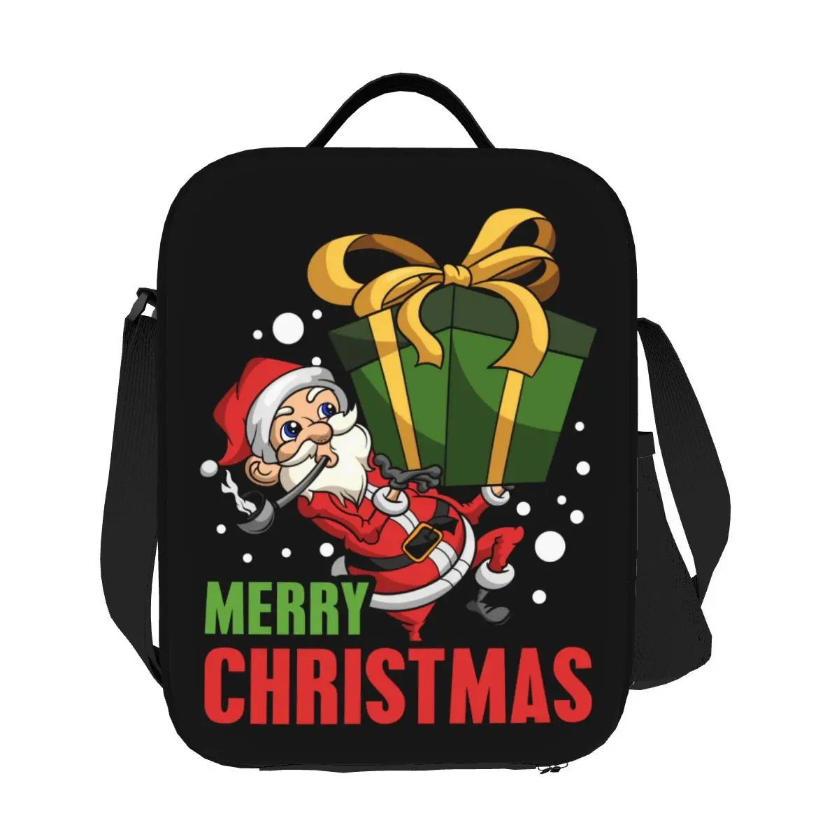 Happy Santa Claus Thermal Lunch Bag Frohe Weihnachten festliche Weihnachten wieder verwendbare Lunch-Tasche für Outdoor-Camping Reisen Bento Food Box