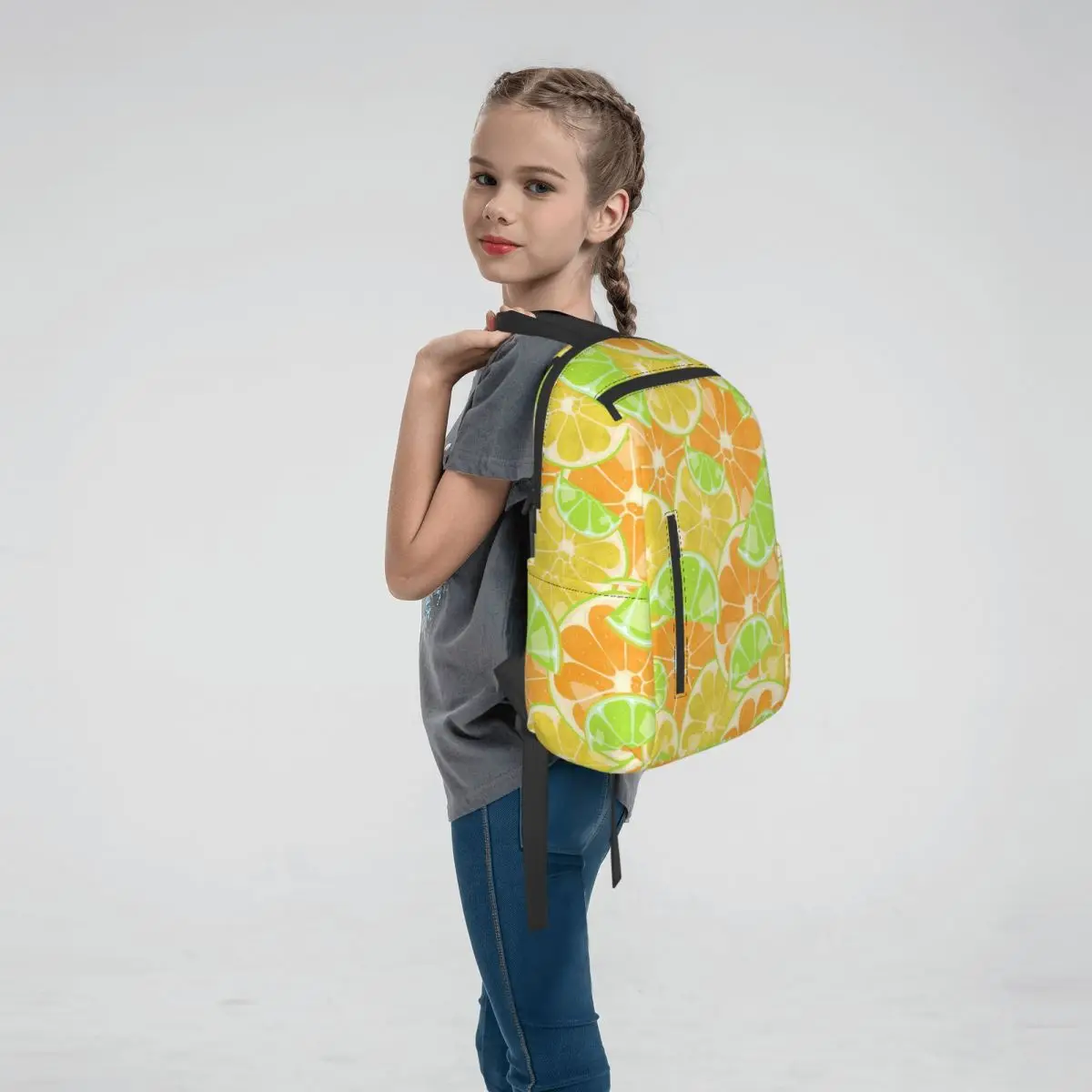 Colorful Lemon Pieces Pattern Backpack Daypack Boys Girls BookBag School Bag Shoulder Bags for Men Women