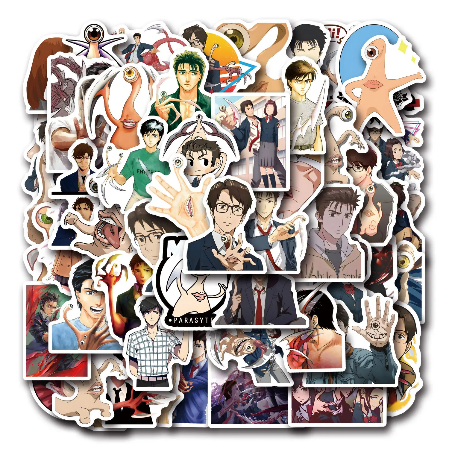 10/30/55PCS Anime Cartoon Parasyte Cool Stickers Graffiti Decoration Notebook Phone Case Wardrobe Guitar Waterproof Decal Toy