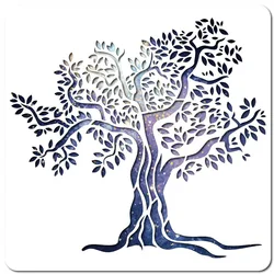 Large Tree of Life Stencil Template 12x12 Inch Reusable Plant Sign Home Decoration Stencil Plastic Tree Painting Stencils Square