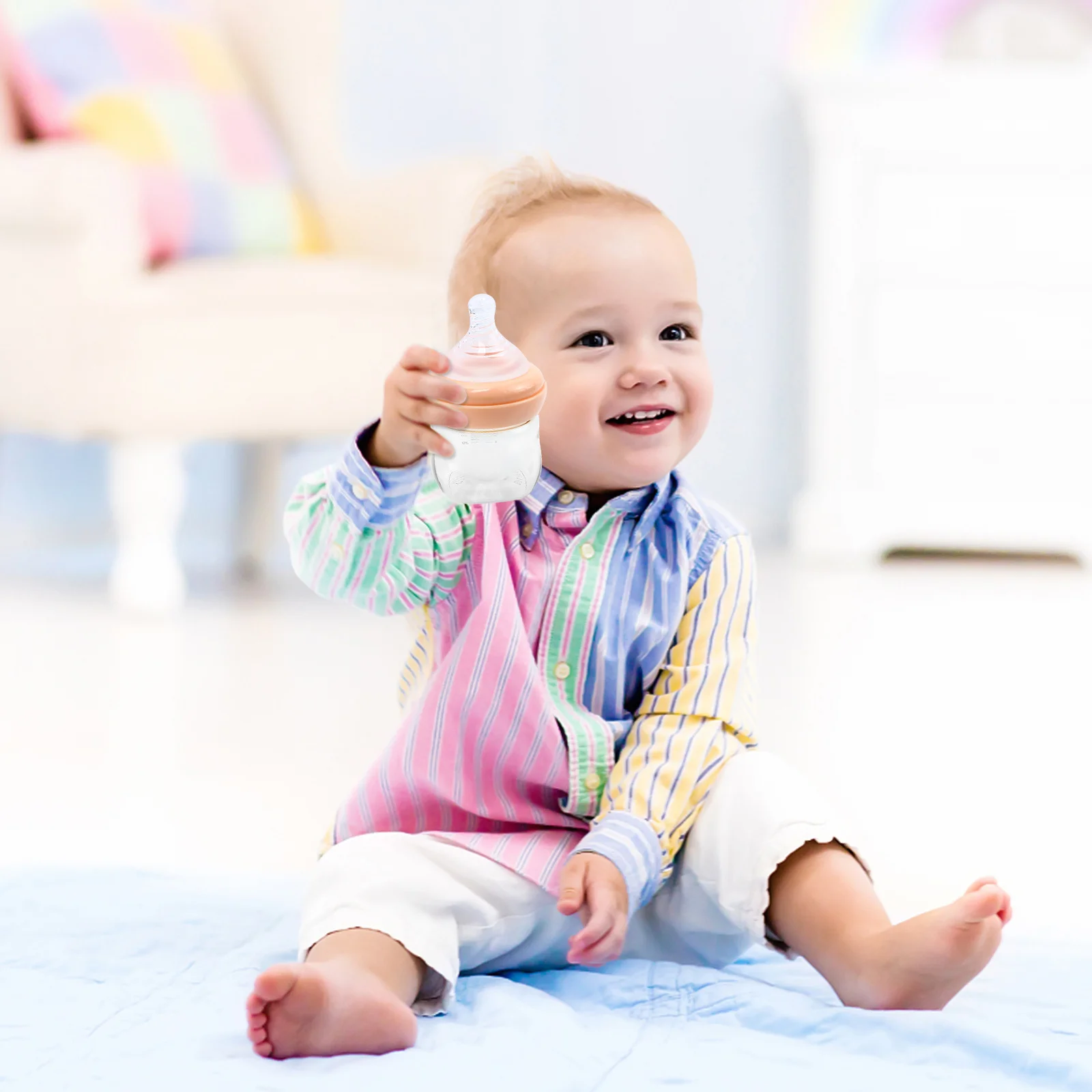 

1Pcs Baby Feeding Bottle Wide Mouth Detachable 90ml Compact Portable Transparent Milk Storage Bottle Newborn Feeder Baby