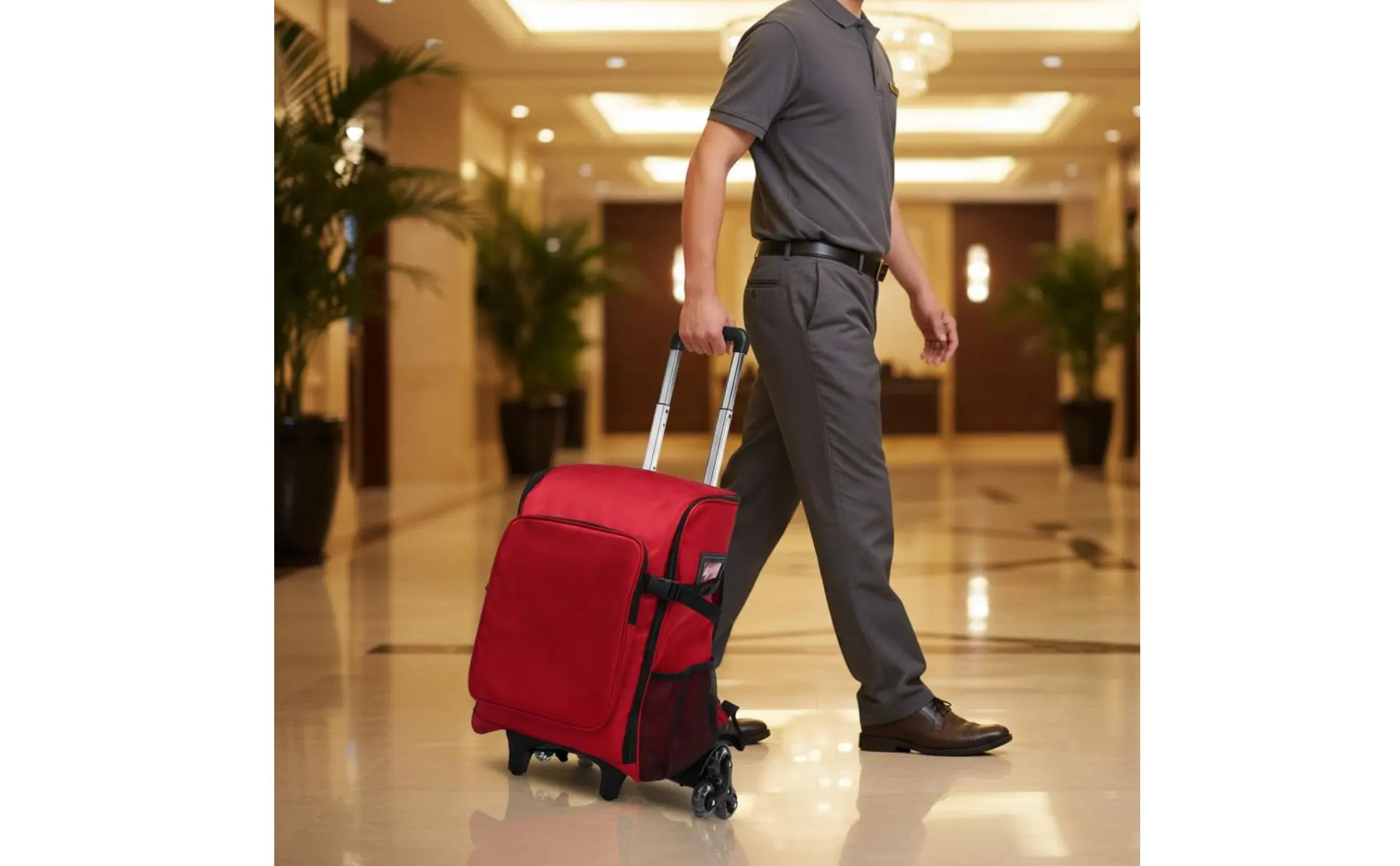 Rolling Cleaning Backpack Easy to Carry Housekeeping Trolley Bag Janitor Backpack with Wheels Sturdy Storage Gear Heavy Duty