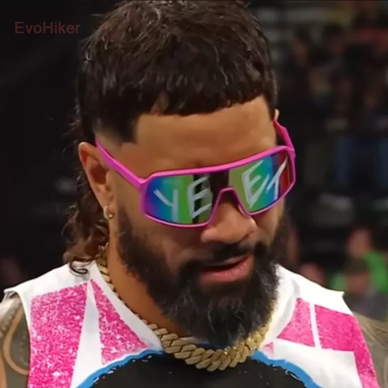 Jey Uso YEET Pink Sunglasses Green Sports Shades for Main Event Jey Uso Blue glasses Costume children