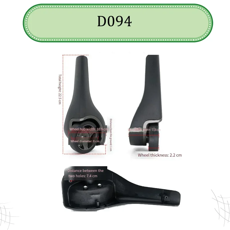 For D094 Heavy-Duty Fixed-Direction Wheels Luggage Replacement Parts Non-Rotating Straight Rollers Luggage Repair Accessories