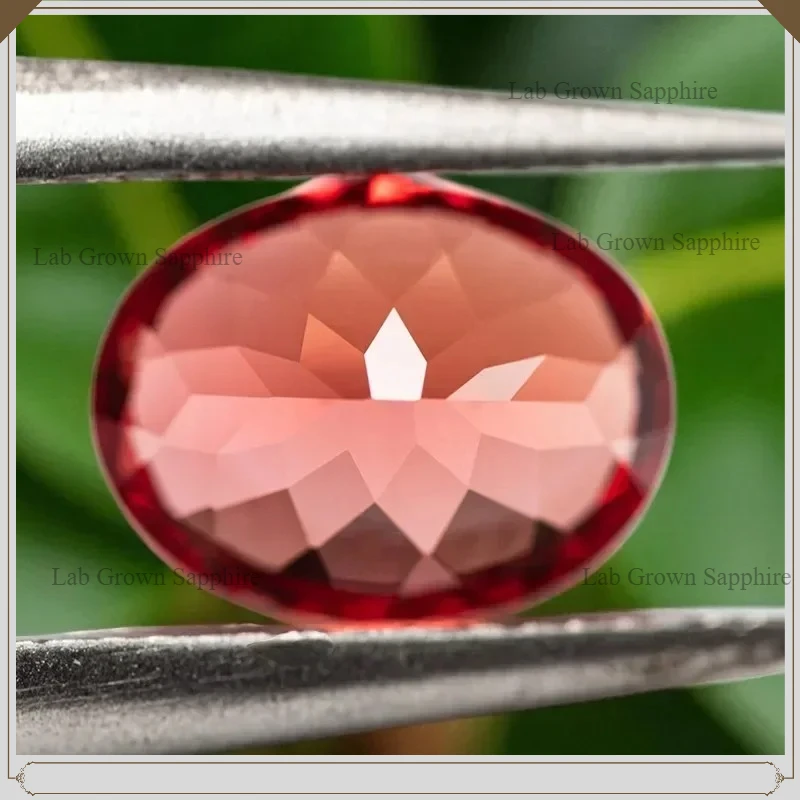 

Lab Grown Sapphire Oval Cut Sunset Red Synthetic Gemstone for Jewelry Making Selectable AGL Certificate
