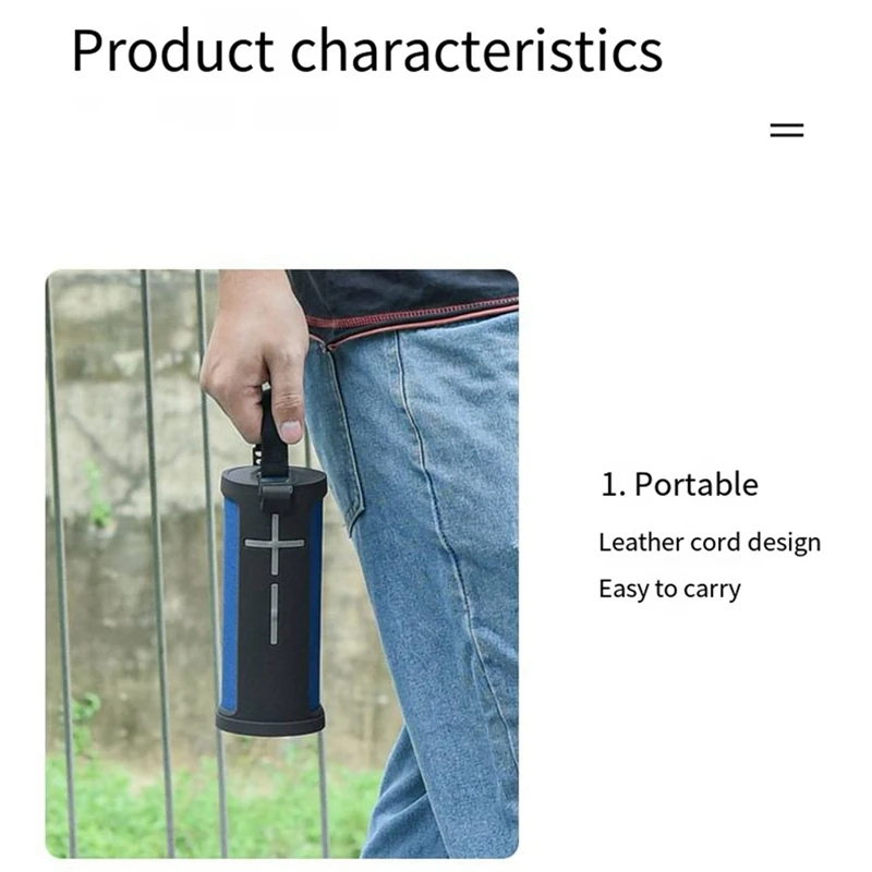 ل UE Boom 3 مكبر الصوت حافظة واقية سيليكون مع حلقة تسلق هوك حزام الكتف B