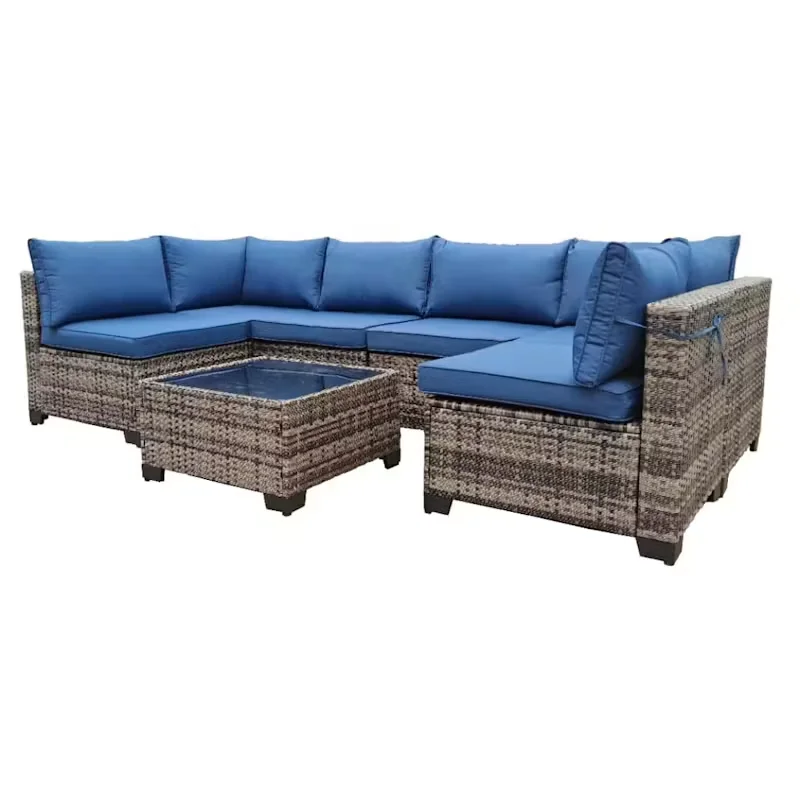 *Wholesale Low-cost Factory Sectional Sofa Custom Modular Combination Garden Sofa For Preferred Outdoor Furniture Set Multicolor