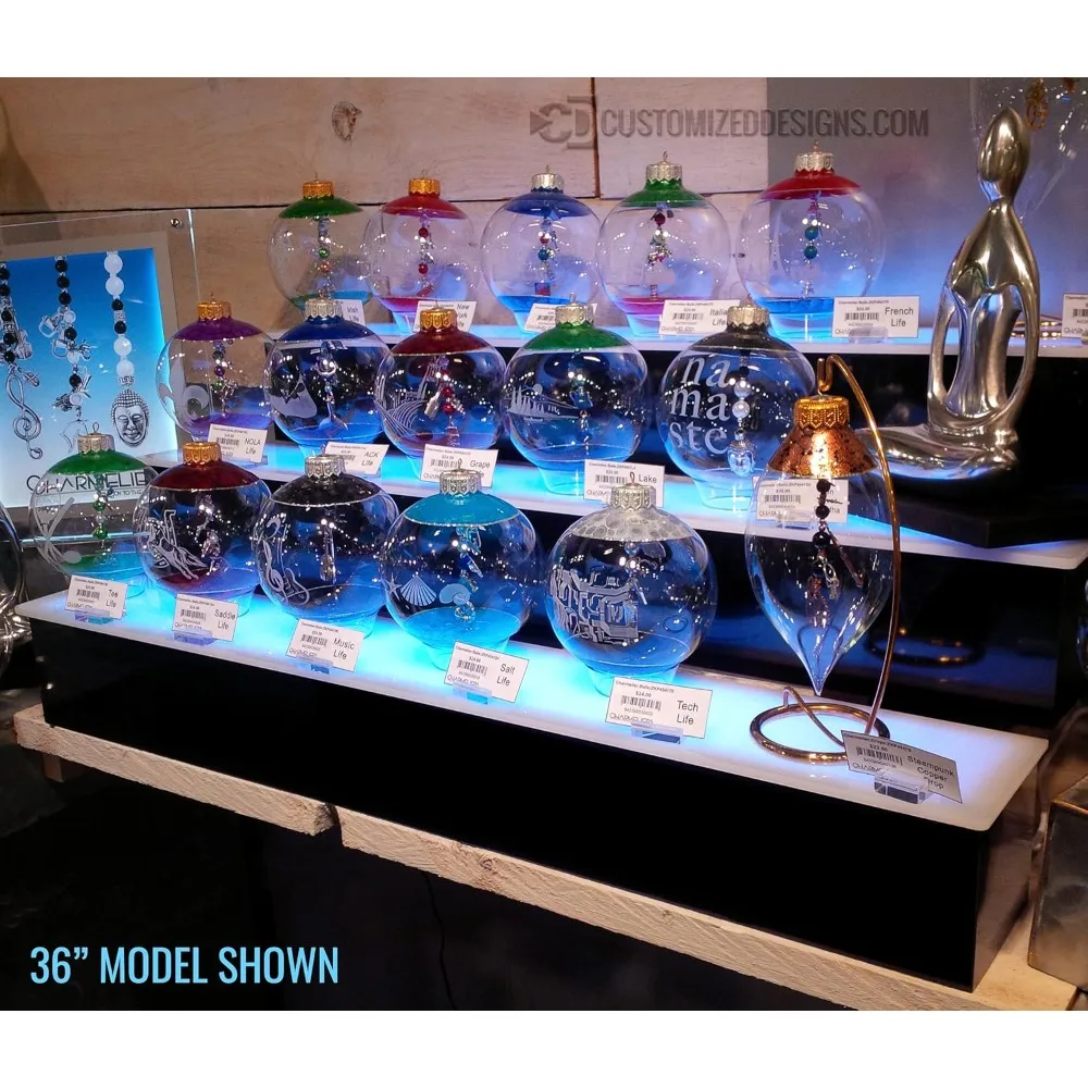 ชั้นวางขวดเหล้าแบบมีไฟ LED 24 ชั้น 3 ชั้น