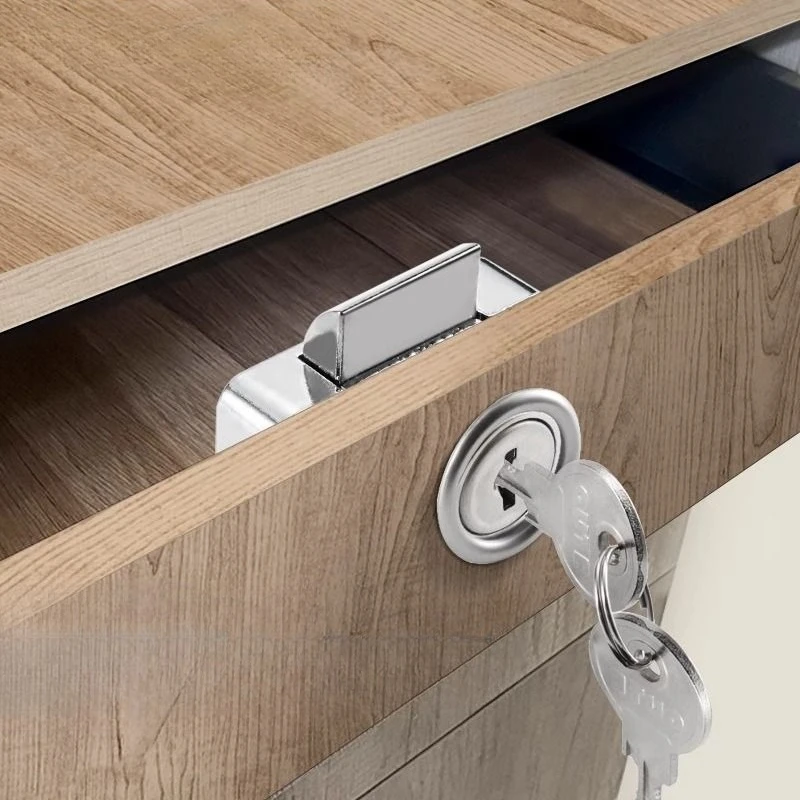 1 Set Cabinet Drawer Latch Locks Furniture Door Lock Hardware Desk Lock Wardrobe Cabinet Door Locks Bedside Bookcase Solid Lock