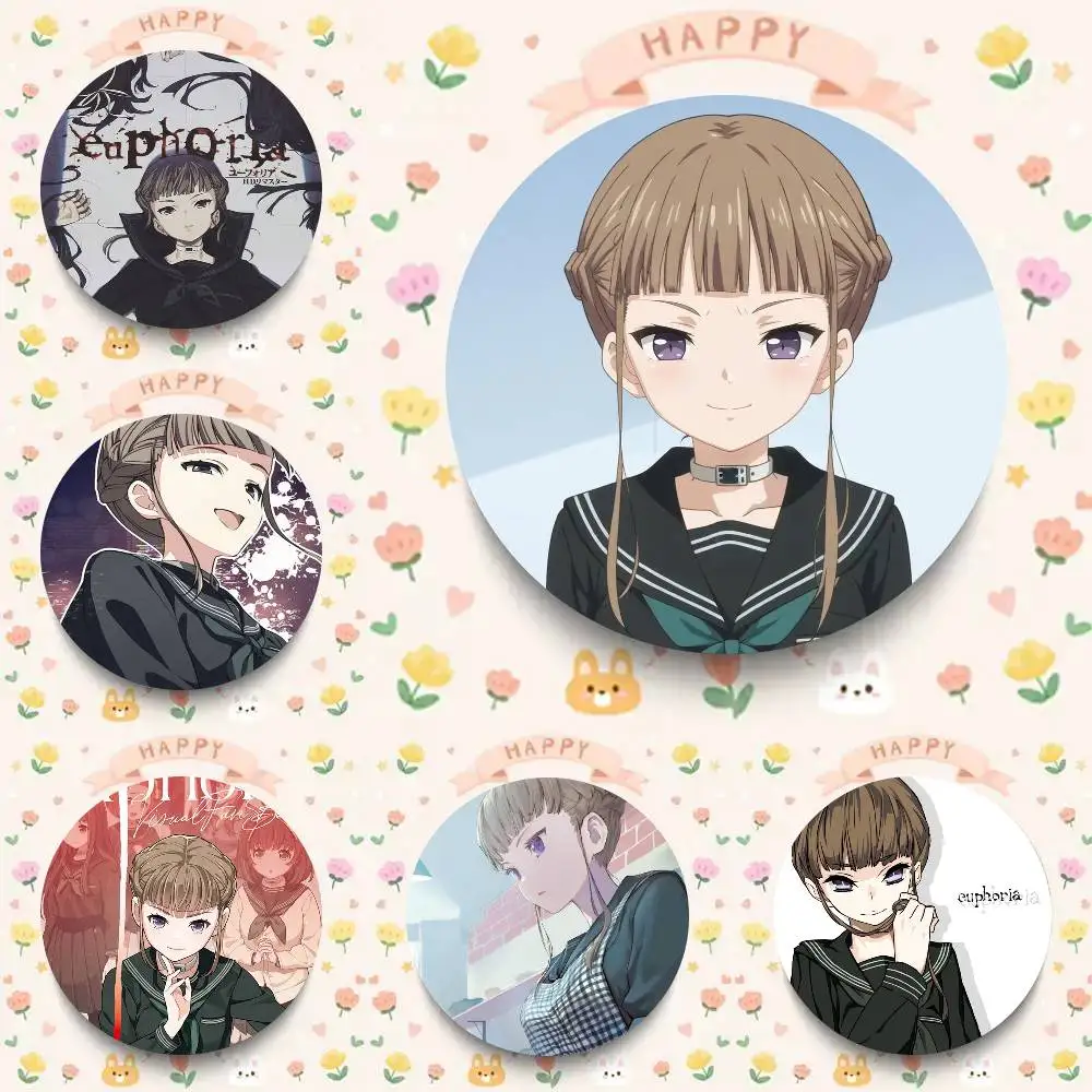 Badges broches de style dessin animé E-Euphoria pour la décoration de sacs à dos, épingles rondes en émail pour accessoires