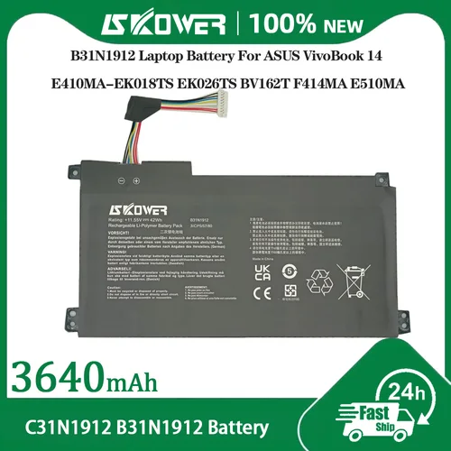 SKOWER B31N1912 batería del ordenador portátil para Asus VivoBook 14 E410MA-EK018TS EK018TS E510KA L410MA R522MA E510MA F414MA L510MA C31N1912