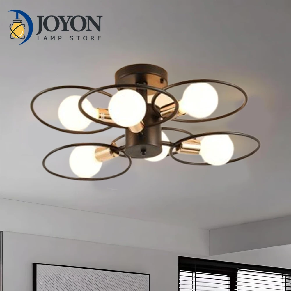 

Nordic 6-Light Ceiling Light Circular Close to Ceiling Lamp LED Chandeliers for Bedroom Kitchen Living Room Dining Room