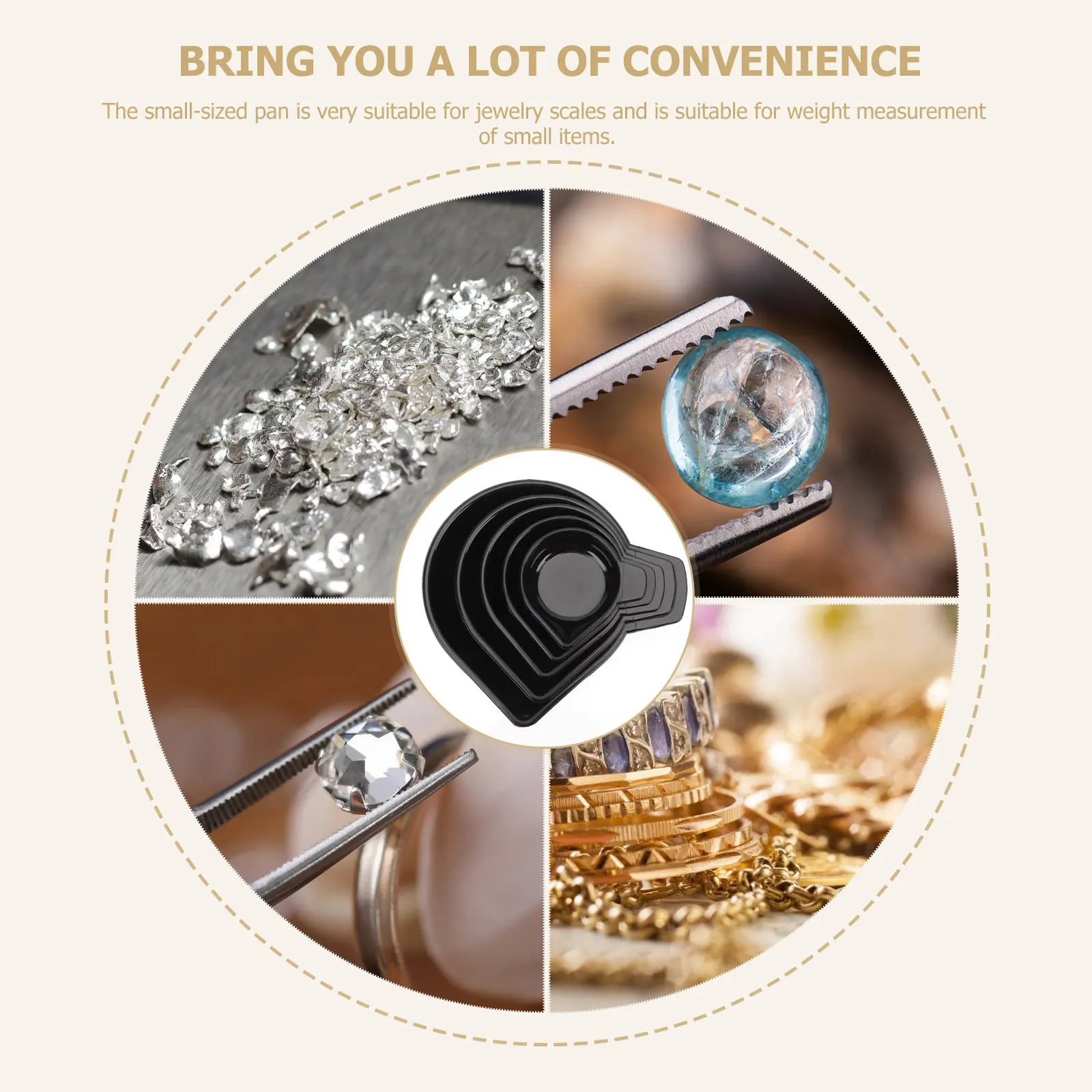 

5Pcs Electronic Scale Tray Plastic Mini Weighing Pan Suitable Jewelry Scale Kitchen Food Measuring Accessory Weighing Tray