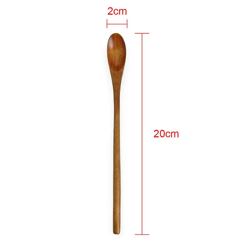 Stirring Spoon 1pcs Wooden Long Handle Spoon With Smooth Streamlined Design Household Mixing Stir Spoon Supplies