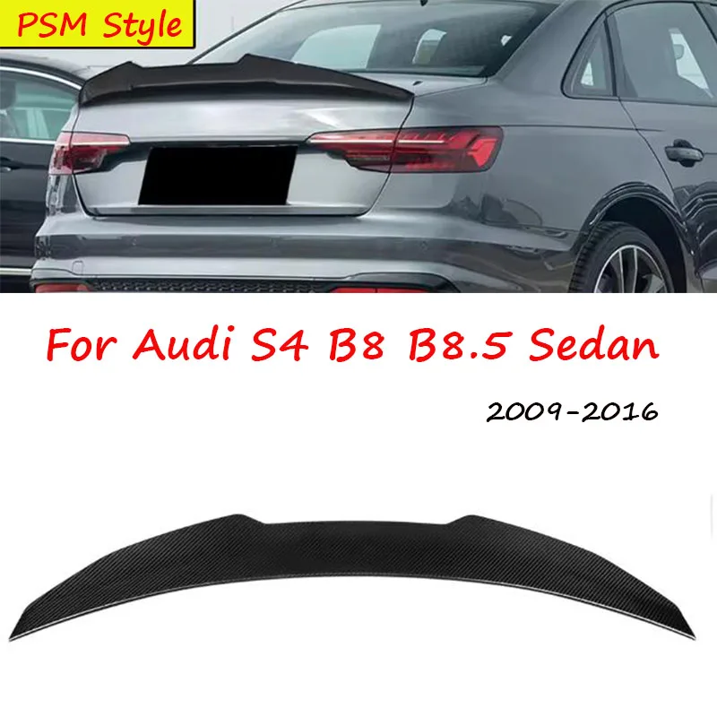 

Automotive Real Dry Carbon Rear Lid Spoiler Boot Wing for Audi S4 B8 B8.5 Sedan 2009-2016 PSM Style