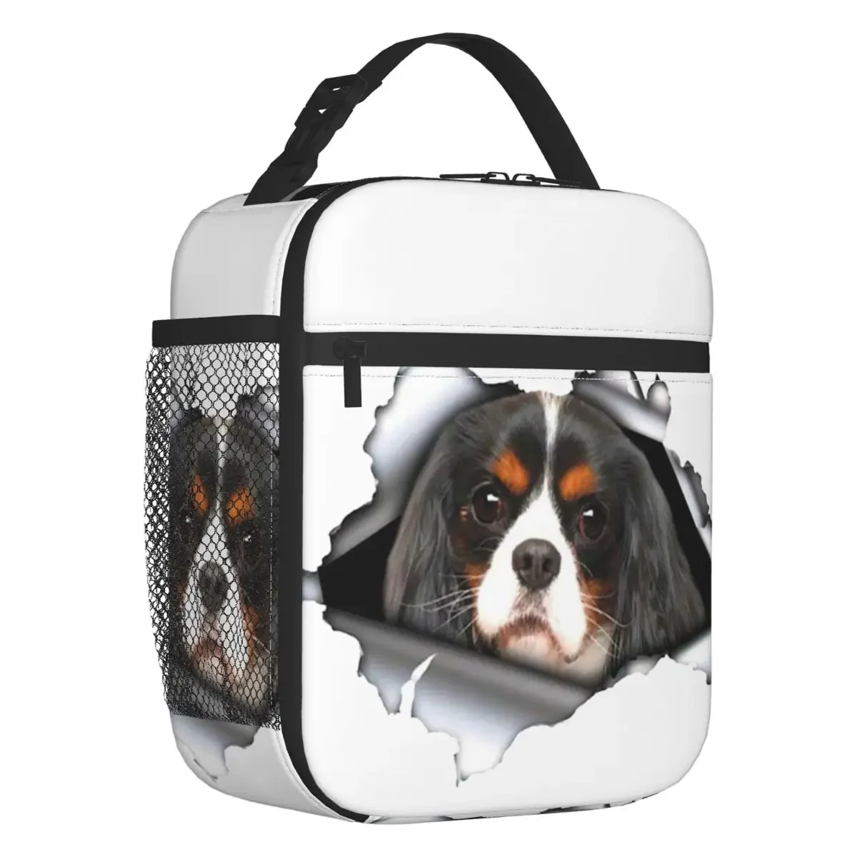 

The Cavalier King Spaniel Cute Puppy Insulated Lunch Bag Resuable Dog Thermal Cooler Lunch Tote Kids School Children