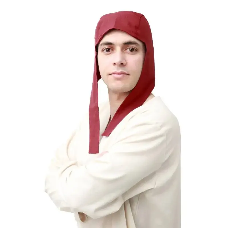 Medieval Coif Cap with Ear Flaps for Men Renaissance Linen Hats Bonnet Medieval Renaissance Linen Coif Hat Cap with Ear Muffs