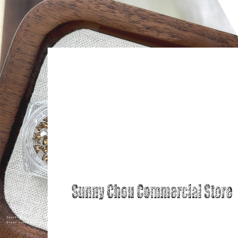 

50PCS Caramel Brown Mini Zircon Nail Rhinestones Waterdrop/Round/Square/Triangle/Heart Nail Gemstones Glitter Nail Diamond Decor