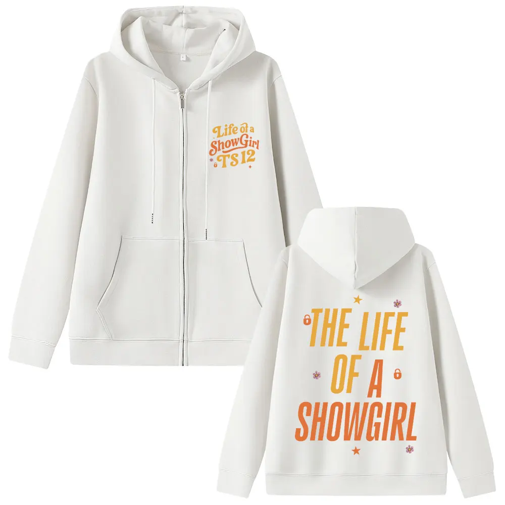

The Life of A Showgirl Zipper Hoodie Men Women Fashion Oversized Zip Up Jacket Unisex Casual Vintage Fleece Cotton Sweatshirt