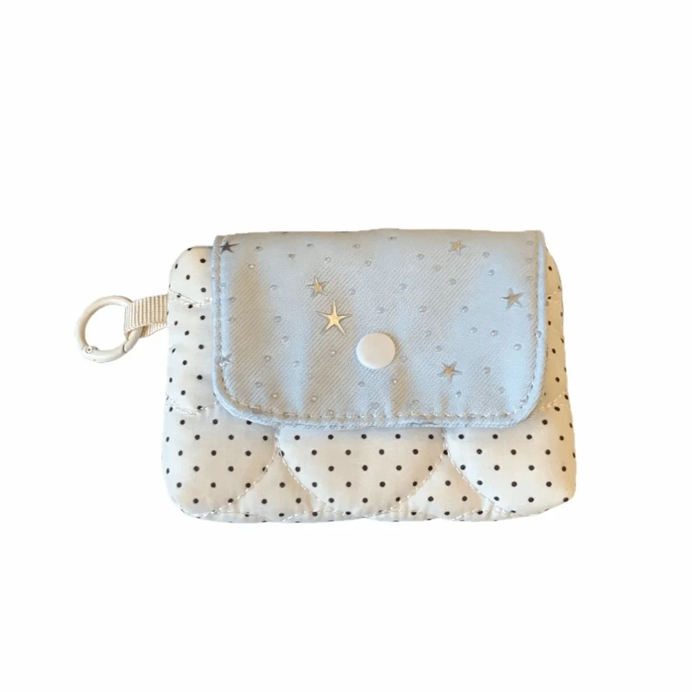 Sweet Zipper Closure Cosmetic Pouch Multifunctional Lightweight Coin Purse Star Sequins Portable Size Card Case For Women