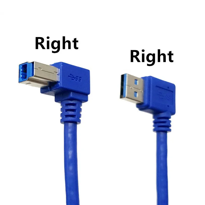 1pc 90 Degree Angled USB 3.0 A Male AM to USB 3.0 B Type Male BM USB3.0 Cable For printer scanner HDD