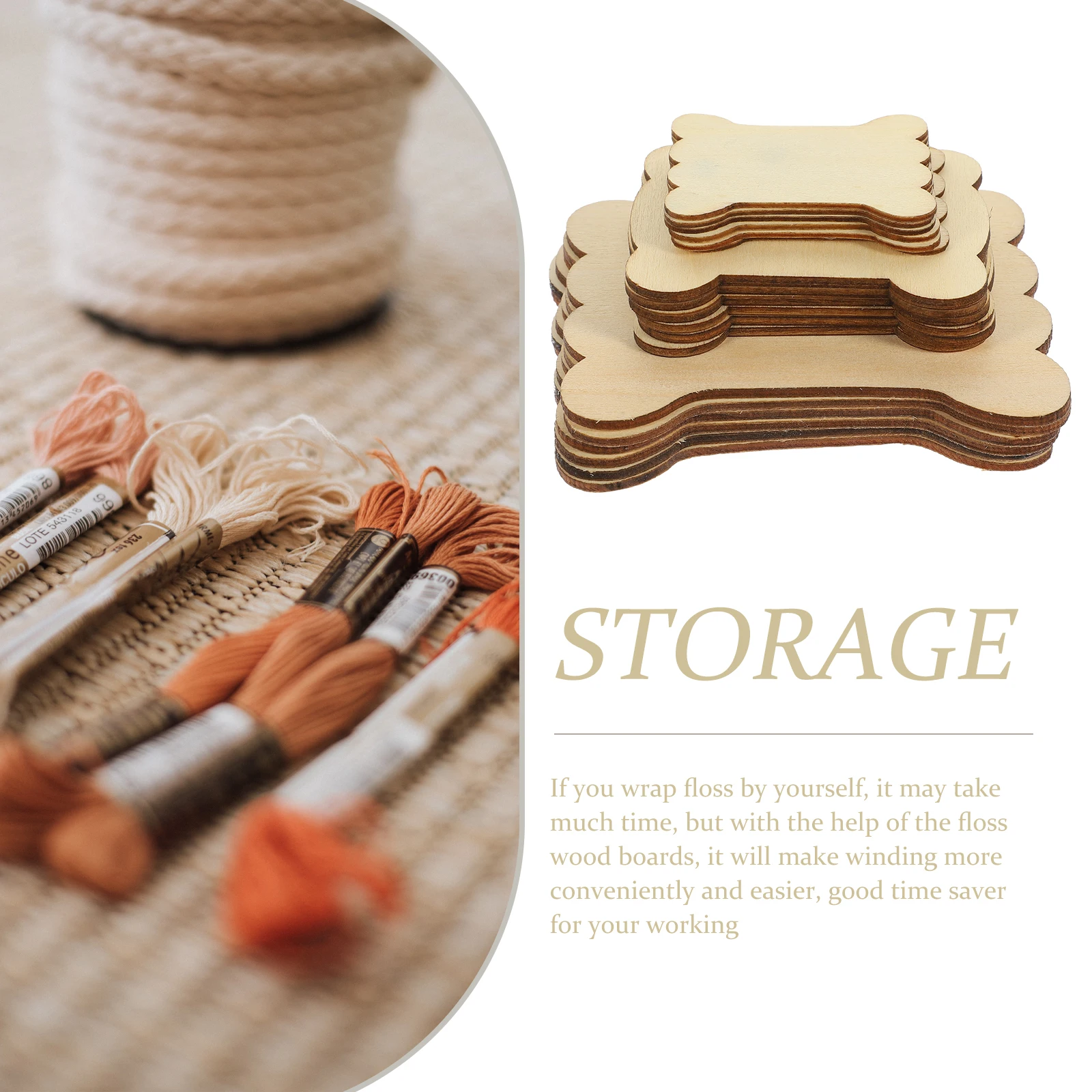 

18pcs Wooden Sewing Thread Bobbin Embroidery Floss Winding Organizer Storage Tool For Cross Stitch Knitting Smooth Surface
