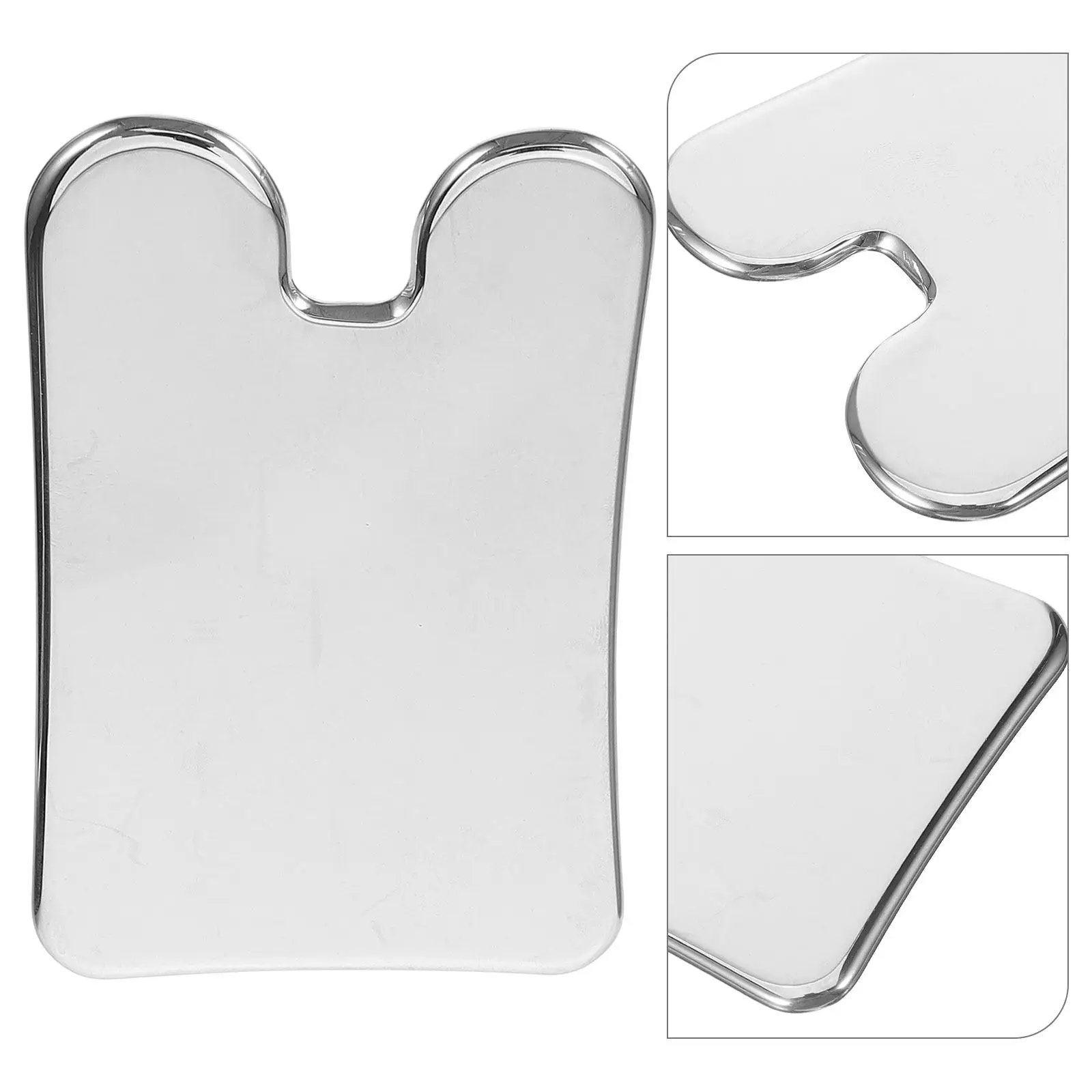 Premium Stainless Steel Face Gua Sha Scraper Board for Facial Scraping and Massage Contour Fit Easy Grip Skin Rejuvenation Face