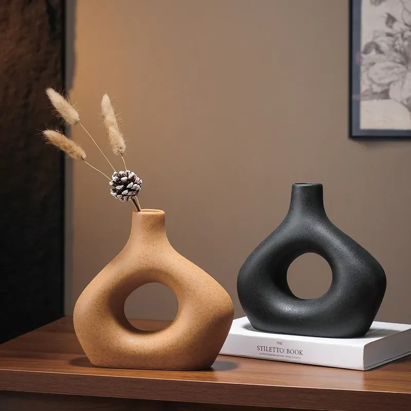 for Medieval Style Ornament Retro Niche Ceramic Vase Dried Flower Arrangement Creative Simplicity Living Room Entrance Wine
