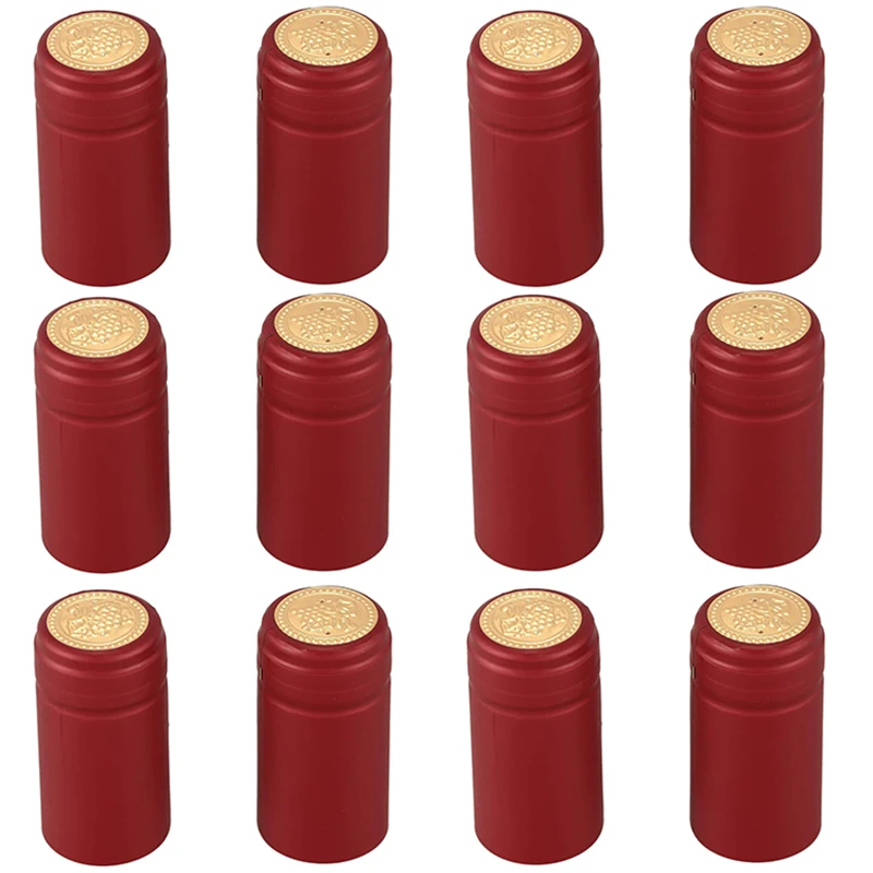 100 PVC Thermo-Shrinkable Cap with Tearing Line Red Wine Cap Plastic Cap Self-Brewed Wine Bottle Sealing Cap