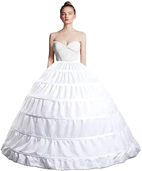 Full Shape 6 Hoop Skirt Ball Gown Petticoat Underskirt Slip for Wedding Dresses